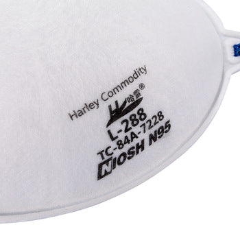 Harley N95 Respirator Face Mask - Model L-288 - NIOSH Approved - Box of 20 pcs