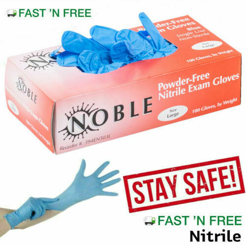 Noble Nitrile Disposable Gloves 100 pcs/box - Large Size 4 Mil Thick