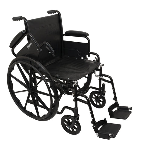 ProBasics K1 Lightweight Wheelchair with 20" x 16" Seat, Flip-Back Desk Arms, Swing-Away Footrests WC12016DS